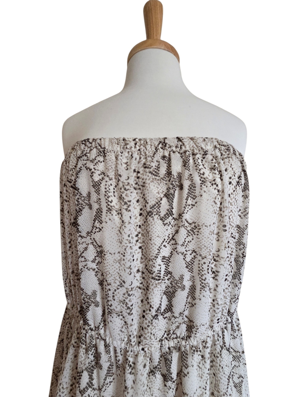 Studio Y Strapless Snake-Print Dress